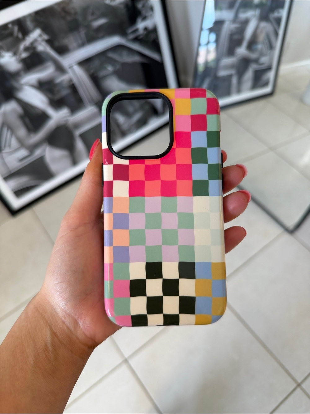 Multicolor Checkerboard iPhone Case - Stylish Protection